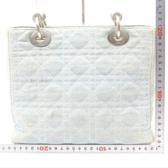 Christian Dior Light Blue Denim Cannage Medium Lady Dior - Picture 2 of 9